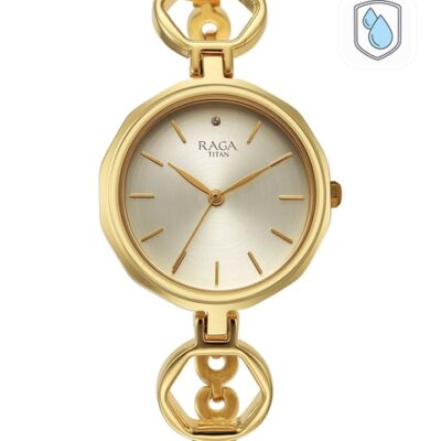 Titan Women Brass Dial & Stainless ...