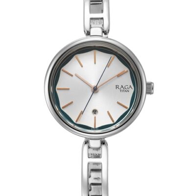 Titan Women Brass Dial & Stainless ...