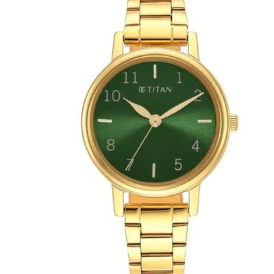 Titan Women Brass Dial & Stainless ...