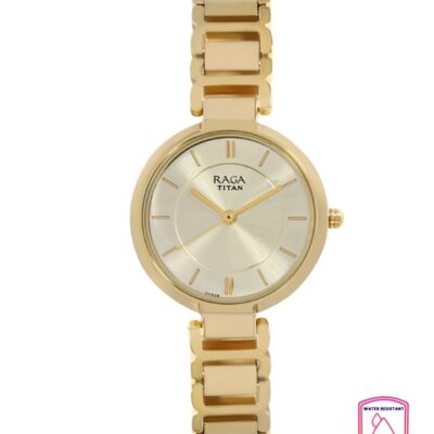 Titan Women Cream-Coloured Analogue Watc...