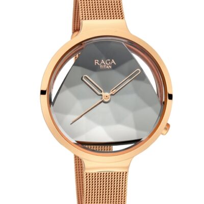 Titan Women Grey & Rose Gold Analog...