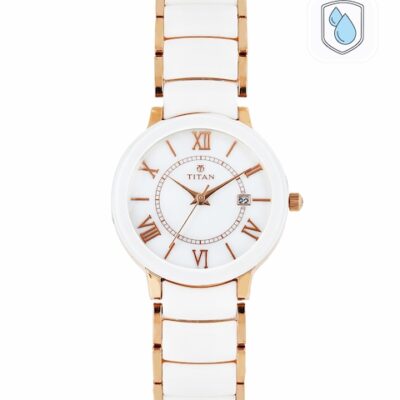 Titan Women Pearly White Dial Watch 9501...