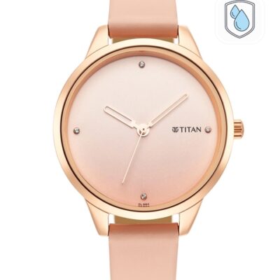 Titan Women Pink Brass Dial & Pink ...