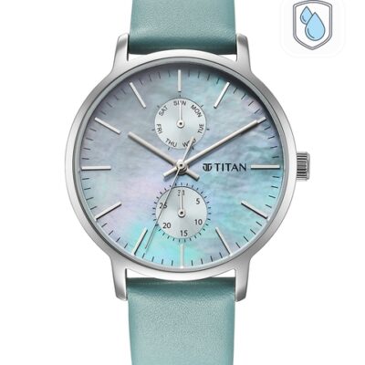 Titan Women Printed Dial & Blue Lea...
