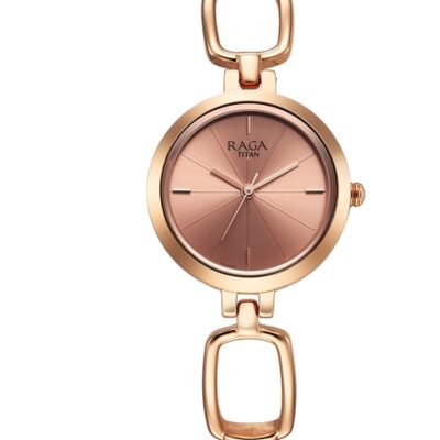 Titan Women textured Brass Dial & B...