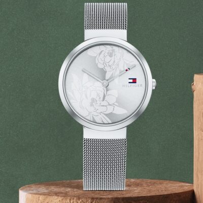 Tommy Hilfiger Women Silver-Toned Printe...