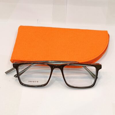 opto lens-kart stylish acetate frame  zero power frame (Shiny Black Gry)